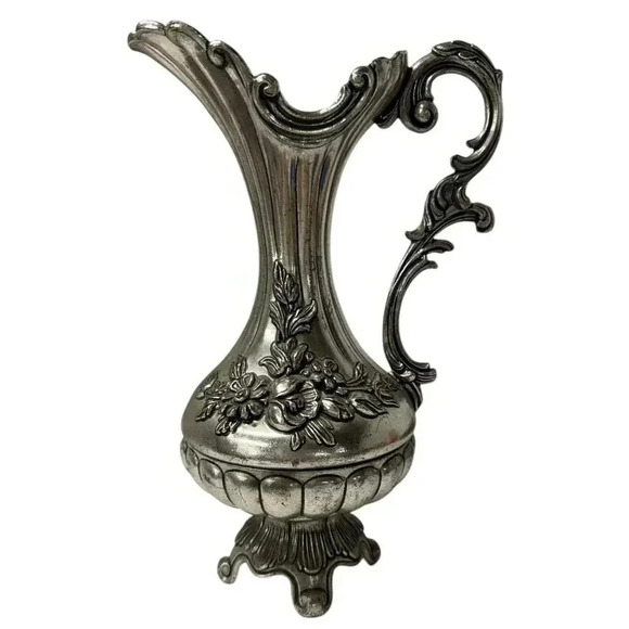 PELTRATO Silver Plated Ewer Pitcher Made In Italy 95-100 Footed Ornate - Picture 8 of 9